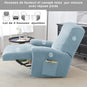 housse pour fauteuil relaxation velours 4 pièces bleue ciel