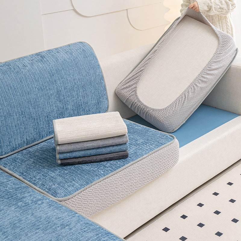 housses pour coussins de canapé renforcée élastique bleue