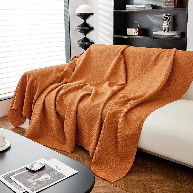 Jeté de canapé imperméable texture gaufrée orange