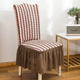 Chair cover with lace skirt and embossed texture