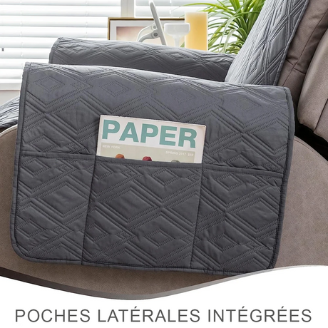 Poches latérales intégreés sur la housse de fauteuil relax