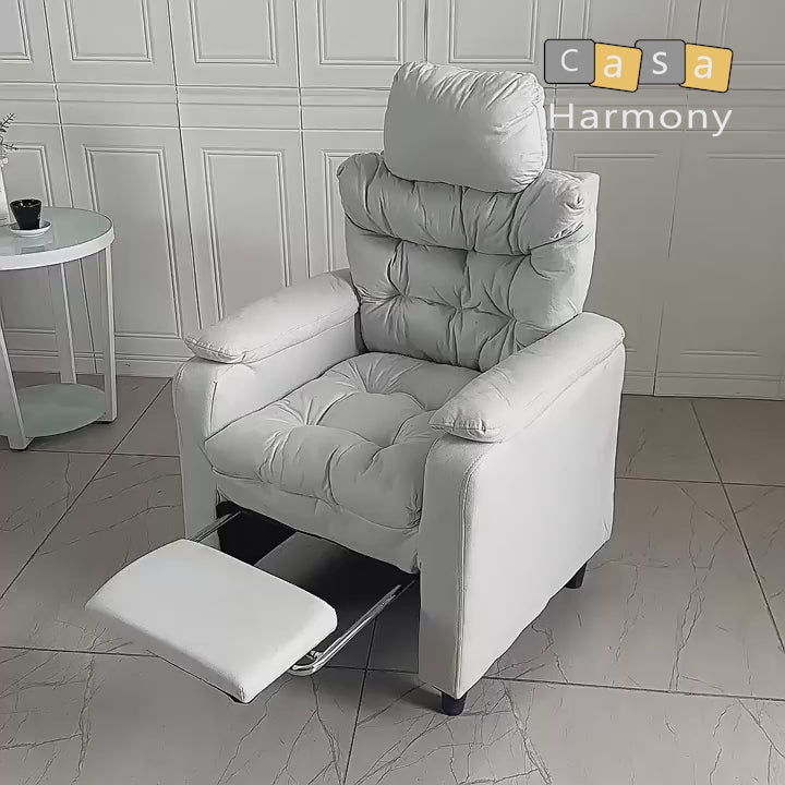 Relaxed armchair cover with electric feet lyrs expandable lycra