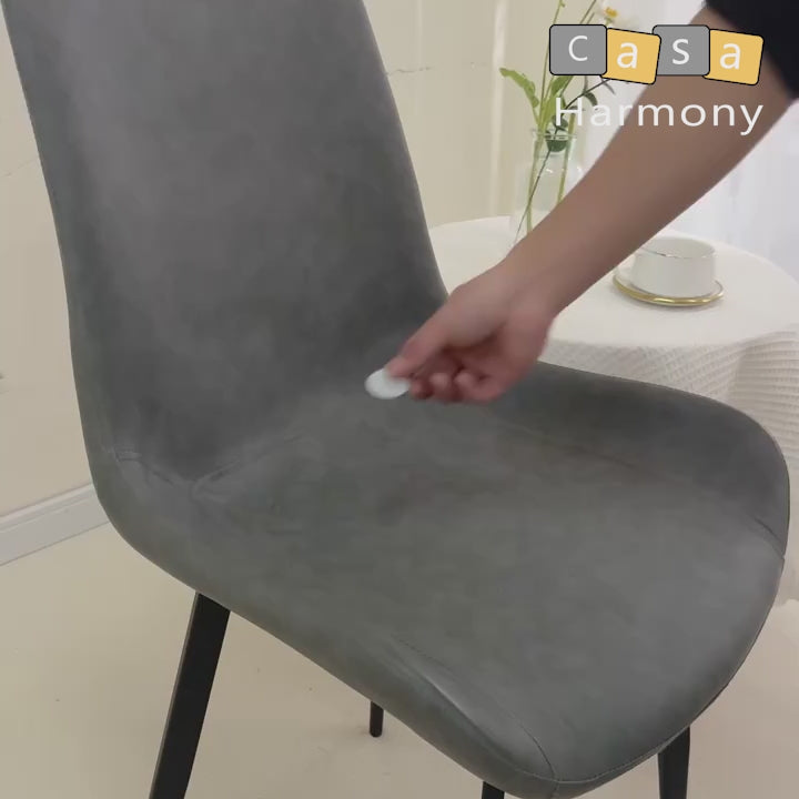 Scandinavian seated chair cover and curved backwards Damasse