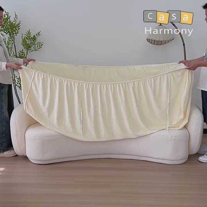 Contemporary curved sofa Cover Contemporary Extendable Hibiscus Texture