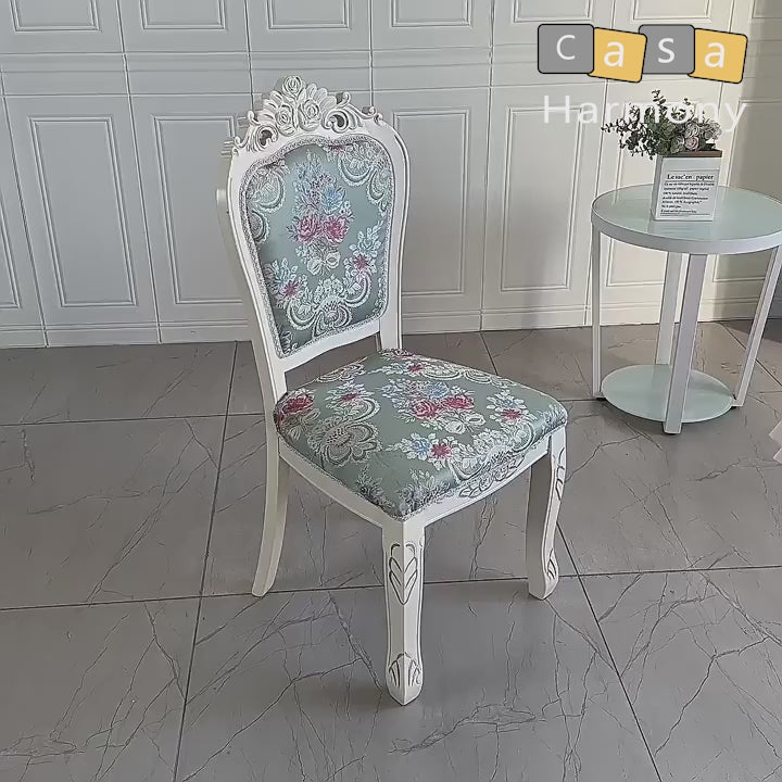 Housse de chaise baroque louis 16 ancienne luxe avec jupe