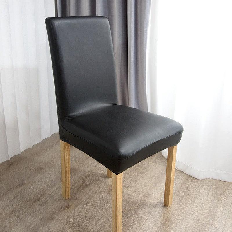 zoom Housse de chaise imperméable simili cuir hydrofuge noir